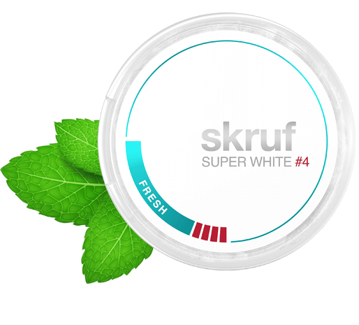 Skruf Super White Slim Fresh#4 Nicotine Pouches